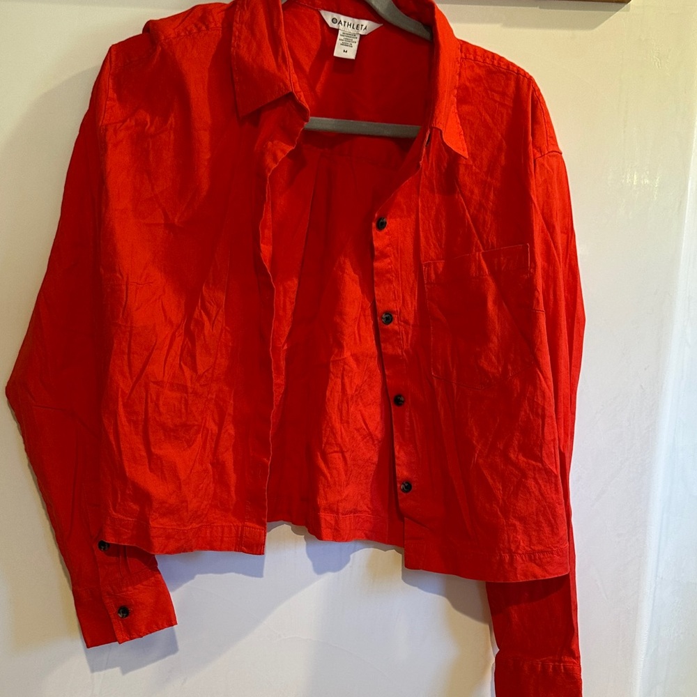 Athleta Vibrant Red Shirt NWOT